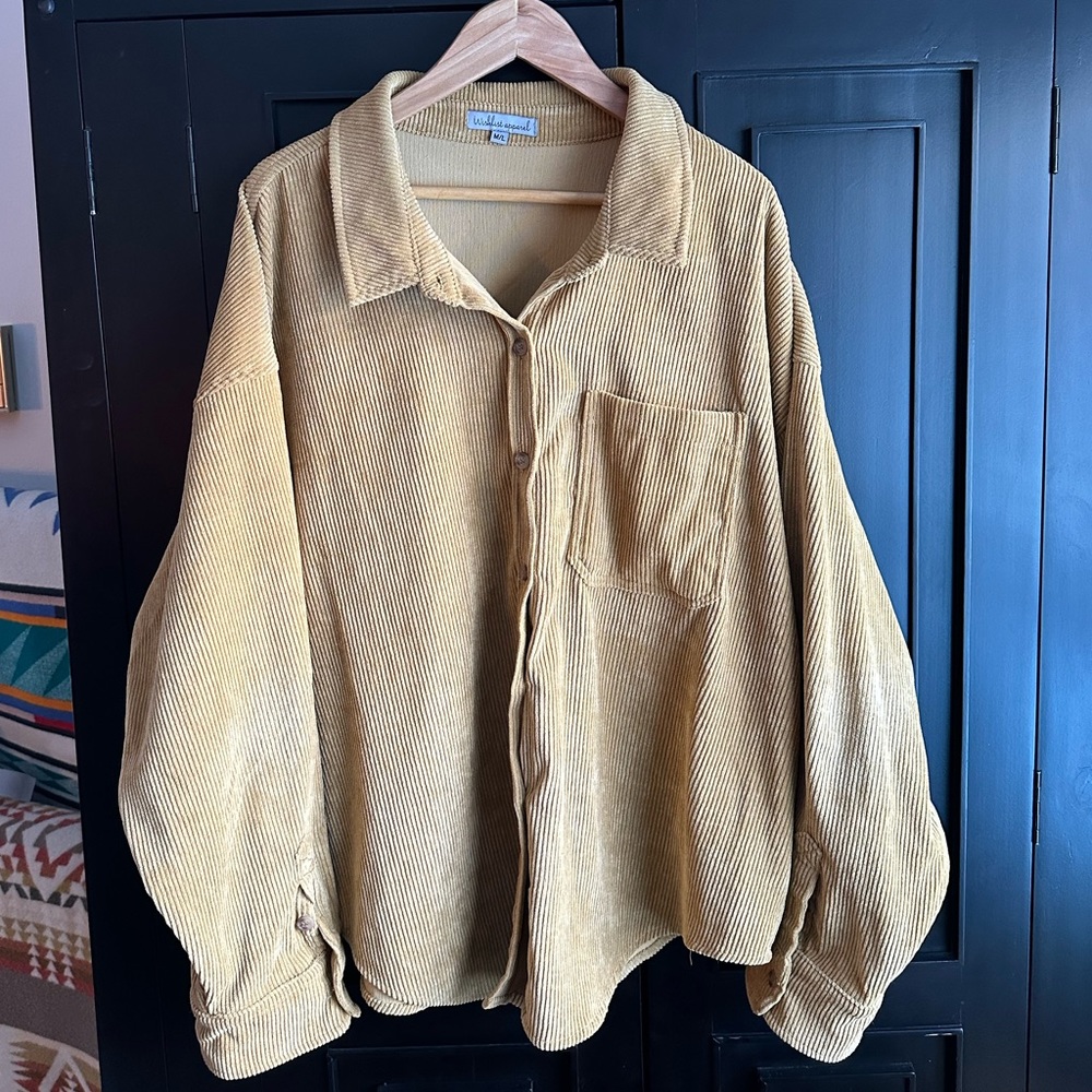 Mustard corduroy shirt jac